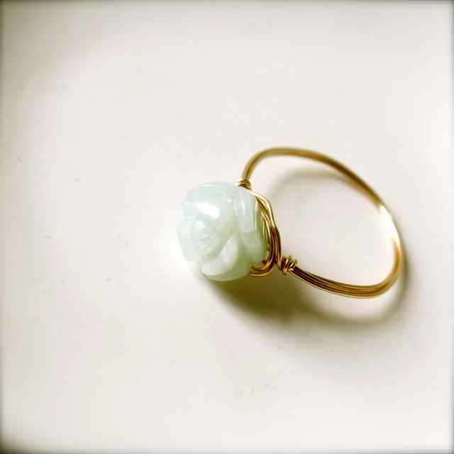 Blushing Blue Loves -- Dainty Blue Amazonite Ring (Gold) Blushing Blue Loves -- Dainty Blue Amazonite Ring (Gold)
